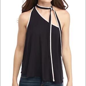 Free People You're The One Black One Shoulder Tank Top Size Medium NWT